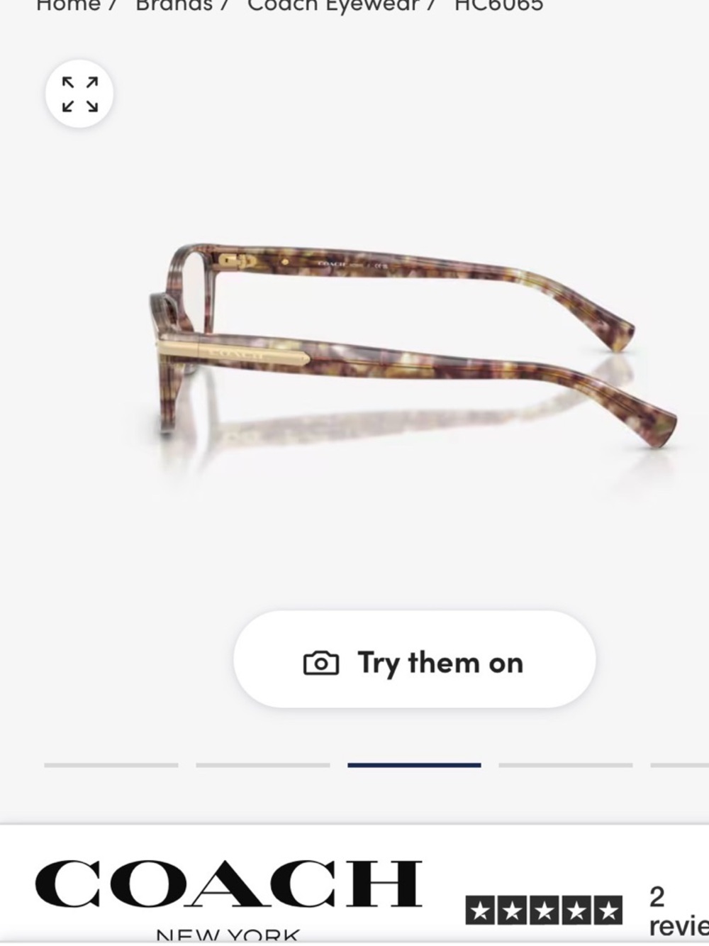 Coach Confetti Light Brown Frames #6065 - Picture 5 of 11